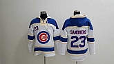 Chicago Cubs #23 Ryne Sandberg White Sawyer Hooded Sweatshirt Baseball Hoodie,baseball caps,new era cap wholesale,wholesale hats